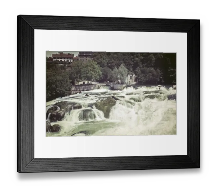 Framed Print : Rhine Falls or Rheinfalls waterfall, Neuhausen am Rheinfall, Canton Schaffhausen, Switzerland, Europe, 1960, Europe