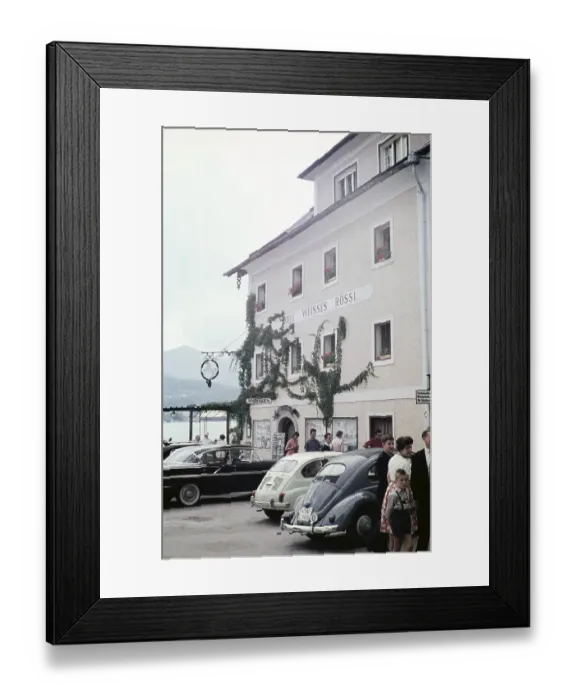 Framed Print : Hotel Weisses Rossl, White Horse Inn, Wolfgangsee, St. Wolfgang im Salzkammergut, Austria, Europe 1960, Europe