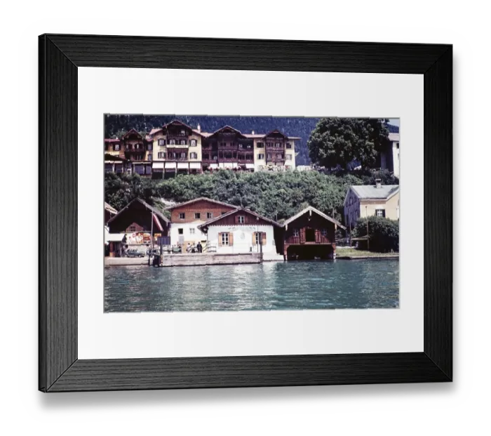 Framed Print : Ferry landing stage, Wolfgangsee, St. Wolfgang im Salzkammergut, Austria, Europe 1960, Europe Framed Print : Ferry landing stage, Wolfgangsee, St. Wolfgang im Salzkammergut, Austria, Europe 1960, Europe