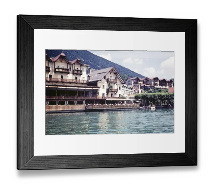 Framed Print : Hotel Weisses Rossl, White Horse Inn, Wolfgangsee, St. Wolfgang im Salzkammergut, Austria, Europe 1960, Europe