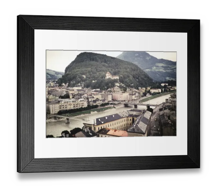 Framed Print : Bridges over the Salzach, Kapuzinerberg, Salzburg, Austria, Europe 1960, Europe Framed Print : Bridges over the Salzach, Kapuzinerberg, Salzburg, Austria, Europe 1960, Europe