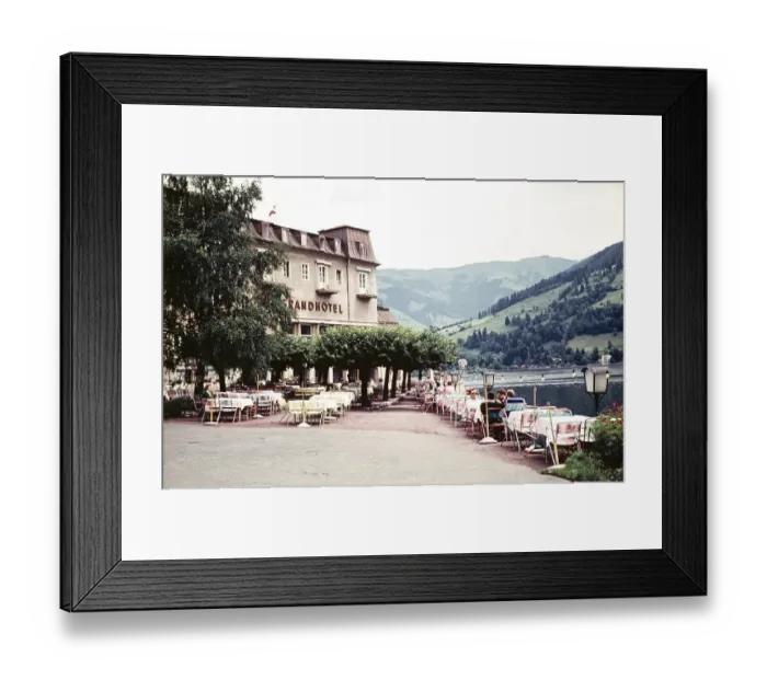 Framed Print : People sitting at tables on the terrace of the Seecafe, Grand Hotel, Zell am See, Austria, Europe 1960, Europe Framed Print : People sitting at tables on the terrace of the Seecafe, Grand Hotel, Zell am See, Austria, Europe 1960, Europe