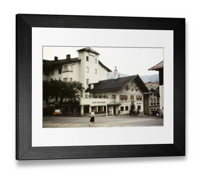 Framed Print : Hotel zum Hirschen, Zell am See, Austria, Europe 1960, Europe Framed Print : Hotel zum Hirschen, Zell am See, Austria, Europe 1960, Europe