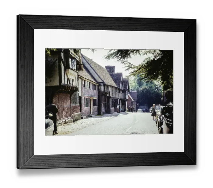 Framed Print : Historic buildings in High Street, Chiddingstone, Kent, England, UK 1960