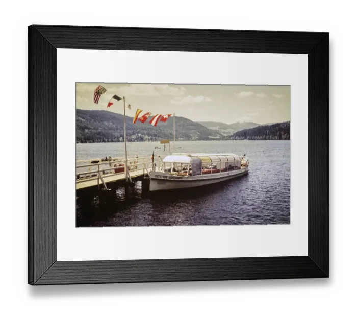 Framed Print : Gotz von Beruhigen excursion boat, Titisee, Baden-Wuerttemberg, Germany, Europe 1960, Europe