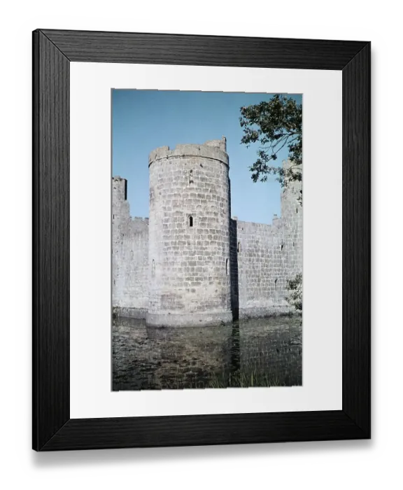 Framed Print : Bodiam Castle, a 14th century moated castle near Robertsbridge in East Sussex, England, photographed in 1960