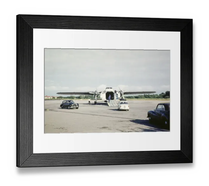 Framed Print : Loading cars onto a Silver City Airways cargo plane in the English Channel, Le Touquet Airport, France, Europe July 1961, Europe
