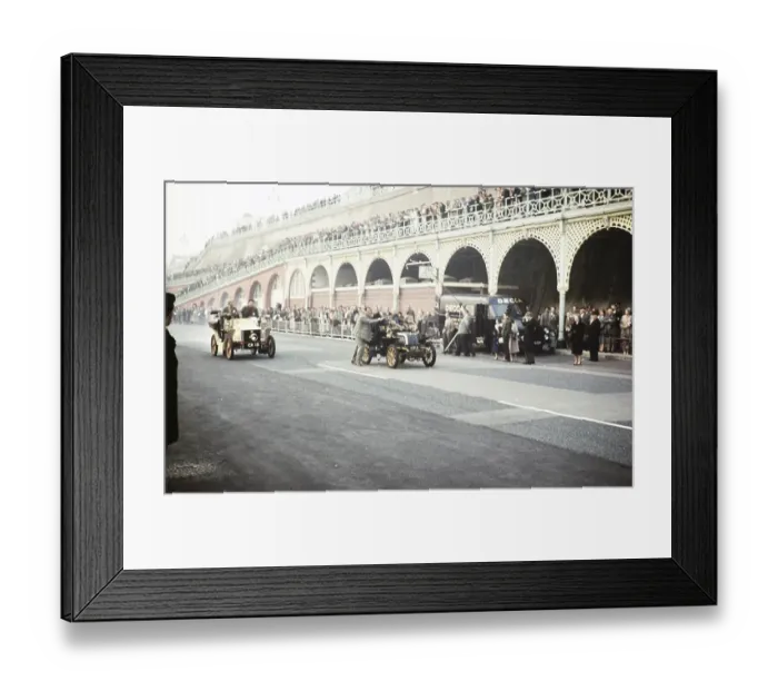 Framed Print : CR13 and CR 3 at the finish of the classic car rally from London to Brighton, 6 November 1960, Brighton, Sussex, England, UK