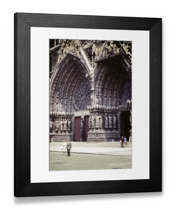 Framed Print : Gothic architecture of the portal of the cathedral church, Cathedrale Notre Dame de Reims, Reims, Marne, Northern France, Europe 1961 Framed Print : Gothic architecture of the portal of the cathedral church, Cathedrale Notre Dame de Reims, Reims, Marne, Northern France, Europe 1961