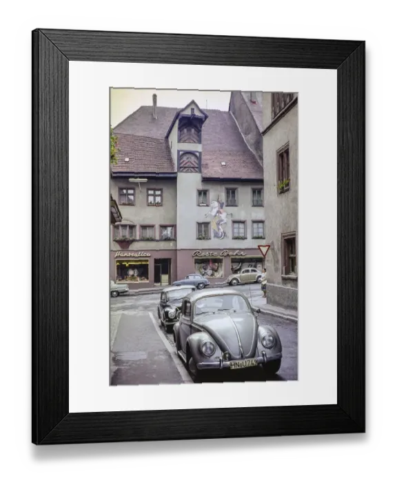 Framed Print : Cars, including VW Volkswagen, parked on the street, Rottweil, Baden-Wuerttemberg, Germany, Europe 1961, Europe Framed Print : Cars, including VW Volkswagen, parked on the street, Rottweil, Baden-Wuerttemberg, Germany, Europe 1961, Europe