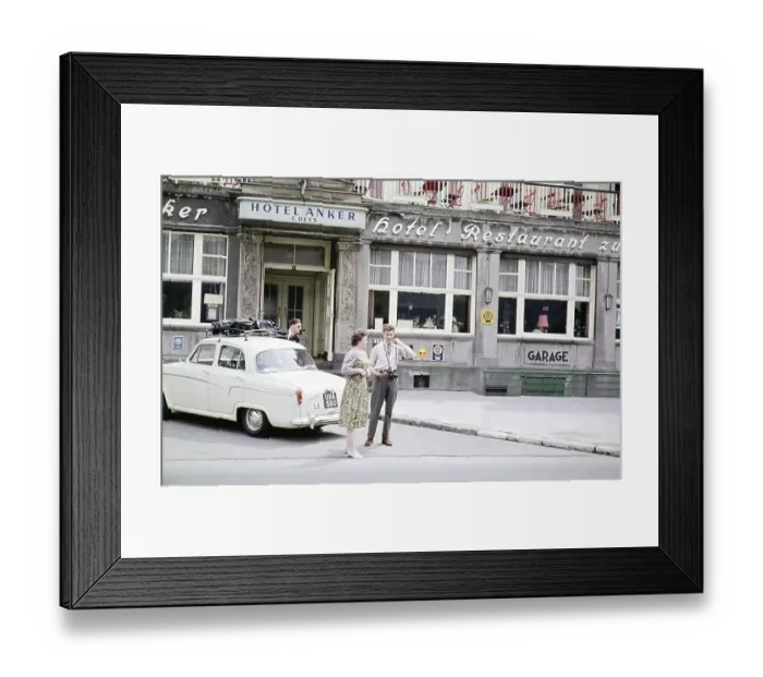 Framed Print : Hotel Anker, Andernach, Mayen Koblenz, Rhineland Palatinate, Germany, Europe 1961 Austin Cambridge A55 car with British GB licence plates, Europe Framed Print : Hotel Anker, Andernach, Mayen Koblenz, Rhineland Palatinate, Germany, Europe 1961 Austin Cambridge A55 car with British GB licence plates, Europe