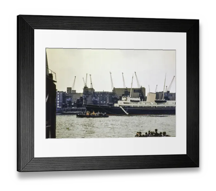 Framed Print : HMY Britannia, Royal Yacht Britannia, Hays Wharf, River Thames, London, England, UK 1960