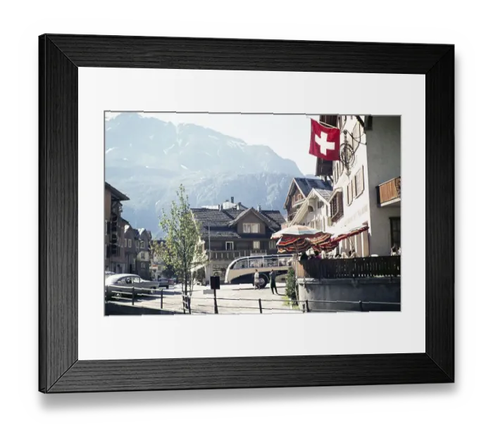 Framed Print : Houses and streets in the alpine mountain village of Andermatt, Canton Uri, Switzerland, Europe, 1959, Europe Framed Print : Houses and streets in the alpine mountain village of Andermatt, Canton Uri, Switzerland, Europe, 1959, Europe