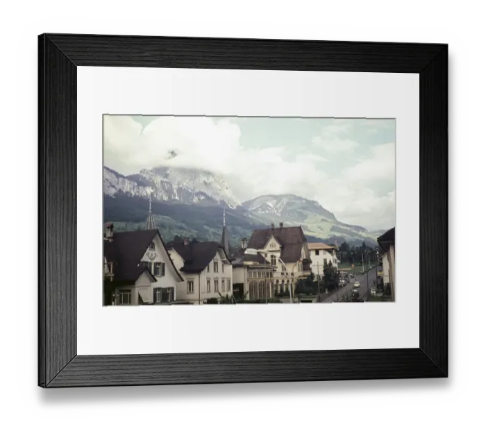 Framed Print : Grosser Mythen Mountain peak, Schwyz, Canton of Schwyz, Switzerland, Europe, 1959, Europe