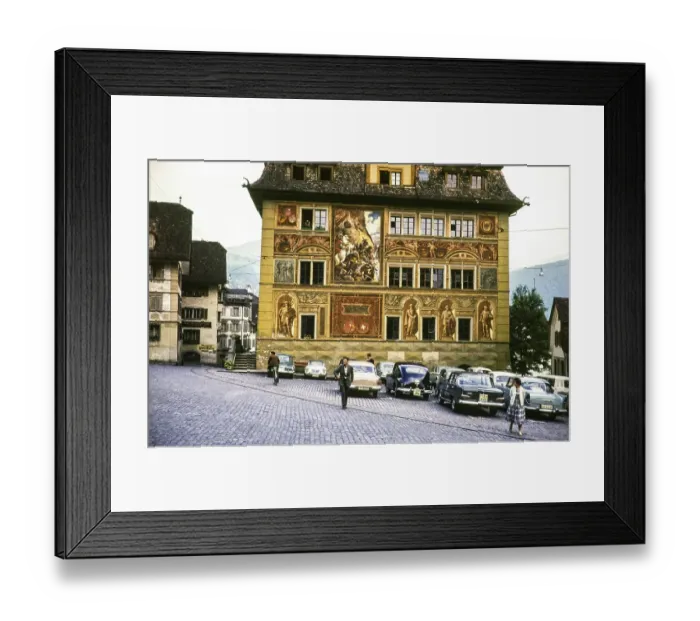 Framed Print : Historic town hall building, Schwyz, Canton Schwyz, Switzerland, Europe, around 1960, Europe Framed Print : Historic town hall building, Schwyz, Canton Schwyz, Switzerland, Europe, around 1960, Europe