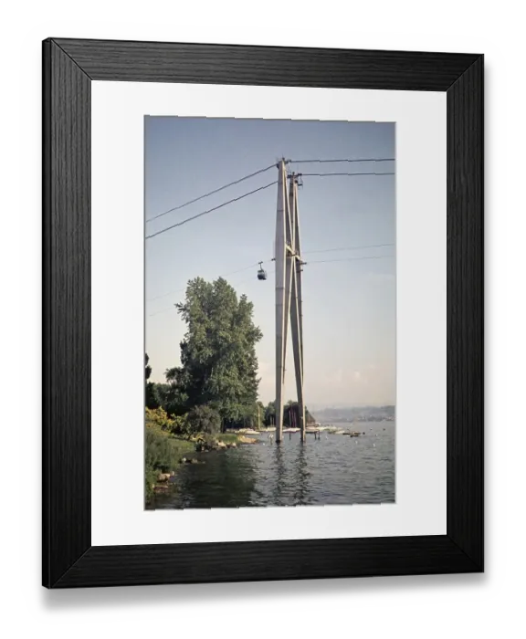Framed Print : Lake Zurich cable car, Zurich, Switzerland, Europe 1959, Europe