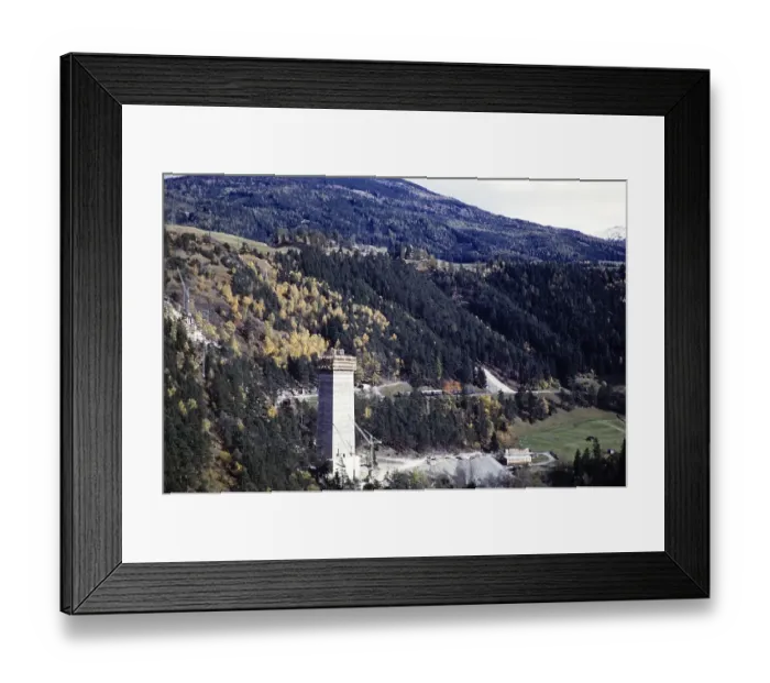 Framed Print : Construction work on the Europabruecke bridge south of Innsbruck, Brenner motorway, Tyrol, Austria, Europe, photographed in 1960, Europe