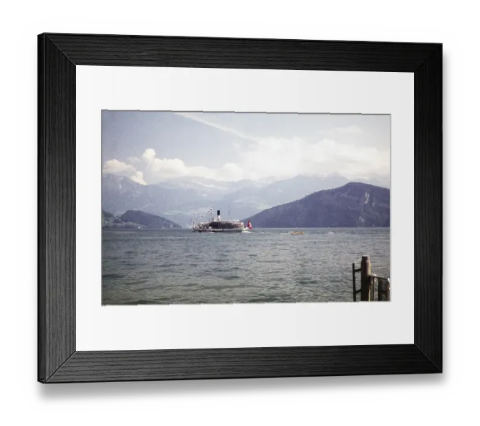 Framed Print : Paddle steamer, Lake Lucerne, Weggis, Canton Lucerne, Switzerland, Europe 1959, Europe Framed Print : Paddle steamer, Lake Lucerne, Weggis, Canton Lucerne, Switzerland, Europe 1959, Europe