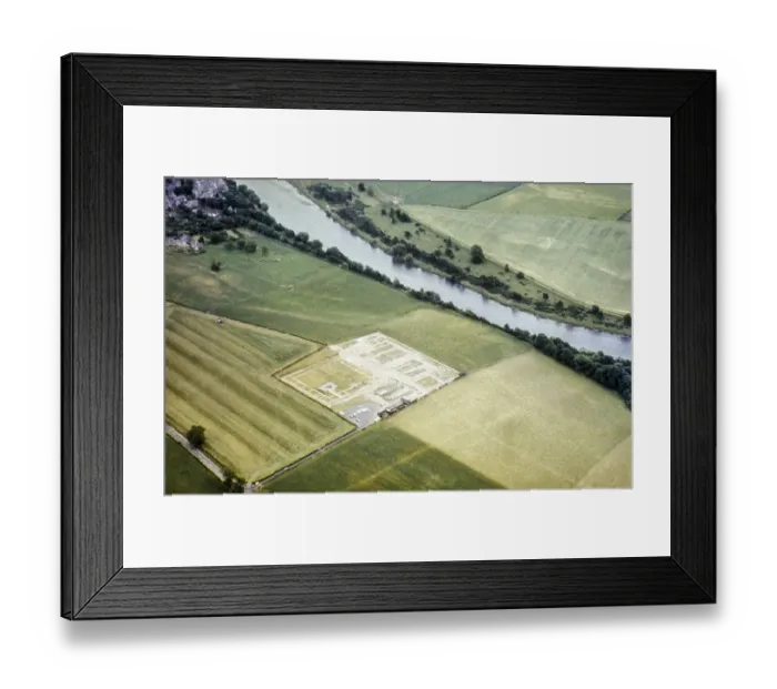 Framed Print : Series of oblique aerial photographs of sites associated with Hadrian's Wall, c. 1970s Roman town of Corbridge, Northumberland, England, UK from the north-west Framed Print : Series of oblique aerial photographs of sites associated with Hadrian's Wall, c. 1970s Roman town of Corbridge, Northumberland, England, UK from the north-west