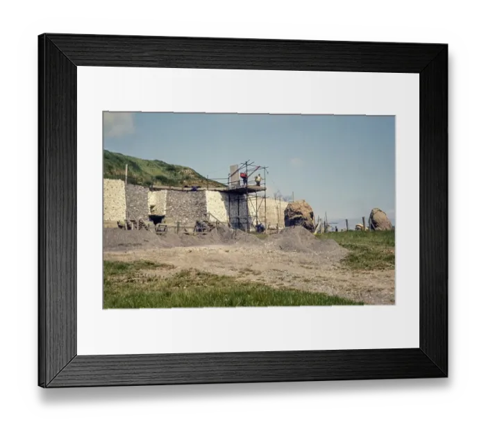 Framed Print : Reconstruction of the Neolithic passage tomb at Newgrange, County Meath, Republic of Ireland, c. 1974