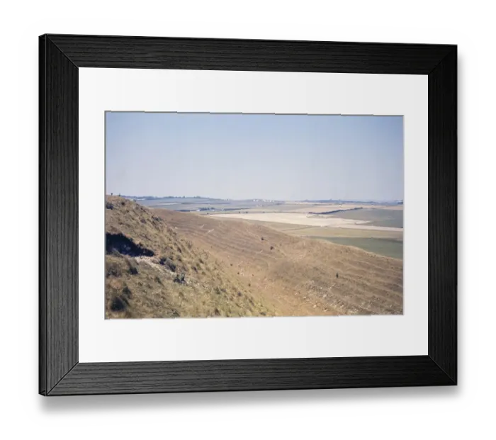 Framed Print : Subtitle: hill fort near Warminster, Wiltshire, England, UK 1976 either Battlesbury Camp or Scratchbury Camp Framed Print : Subtitle: hill fort near Warminster, Wiltshire, England, UK 1976 either Battlesbury Camp or Scratchbury Camp