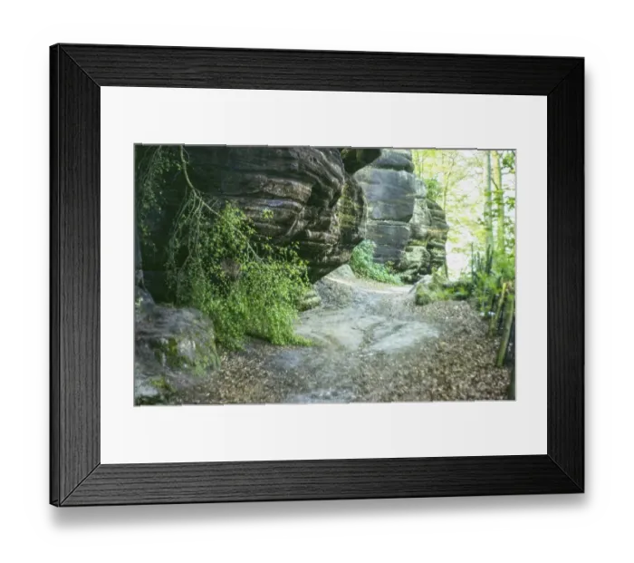 Framed Print : High Rocks, Mesolithic rock shelter, Tunbridge Wells, East Sussex, England, UK 1983 Framed Print : High Rocks, Mesolithic rock shelter, Tunbridge Wells, East Sussex, England, UK 1983
