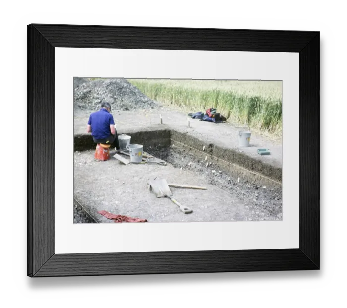 Framed Print : Unspecified location, archaeological excavation of the University of Cambridge, Cambridgeshire, England, UK 1980