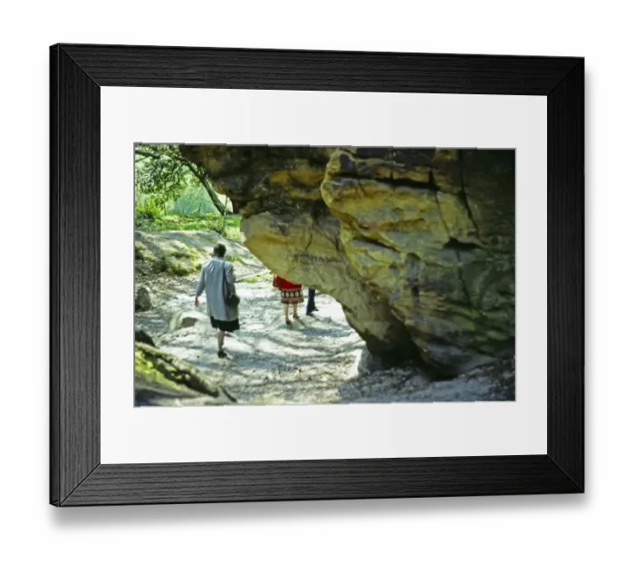 Framed Print : High Rocks, Mesolithic rock shelter, Tunbridge Wells, East Sussex, England, UK 1983 Framed Print : High Rocks, Mesolithic rock shelter, Tunbridge Wells, East Sussex, England, UK 1983