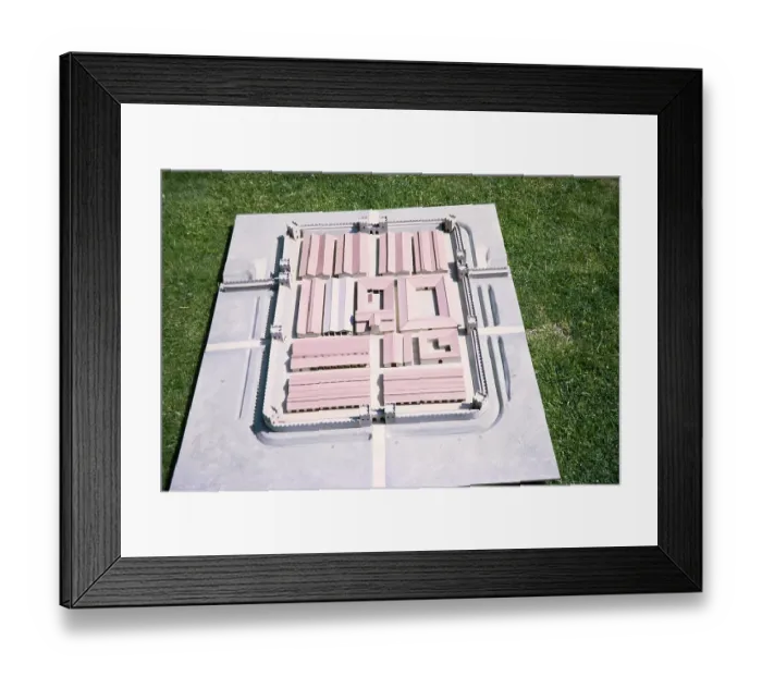 Framed Print : Visit by the Archaeological Society to Hadrian's Wall, Northumberland, England, UK Model of the fort 1969