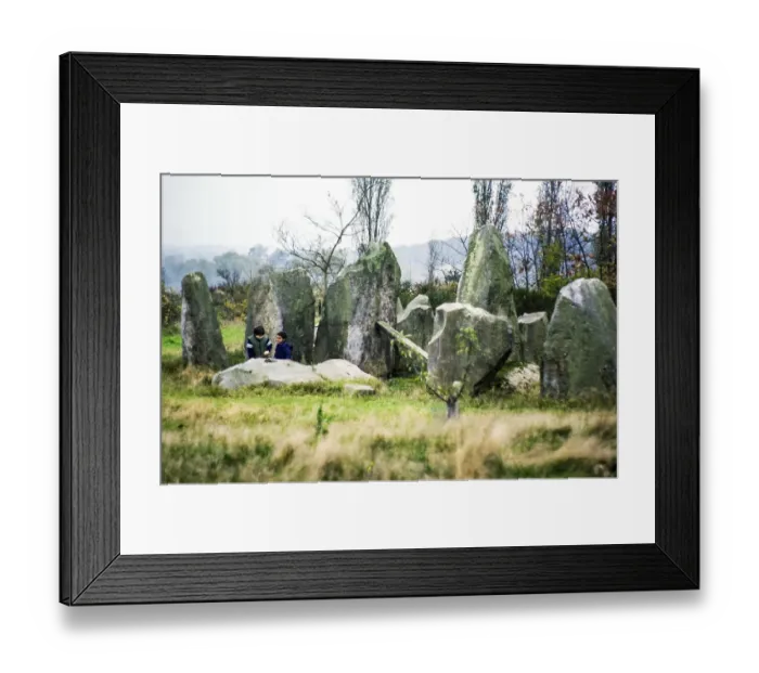 Framed Print : Standing stones of the megalithic tomb Chestnuts Neolithic long barrow, Addington, Kent, England, UK 1983