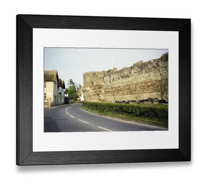 Framed Print : Pevensey Castle a medieval castle and former Roman Saxon Shore Fort, Pevensey, East Sussex, England, UK 1983