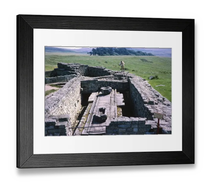 Framed Print : Visit by the Archaeological Society to Hadrian's Wall, Northumberland, England, UK Latrines at Housesteads Roman fort 1969