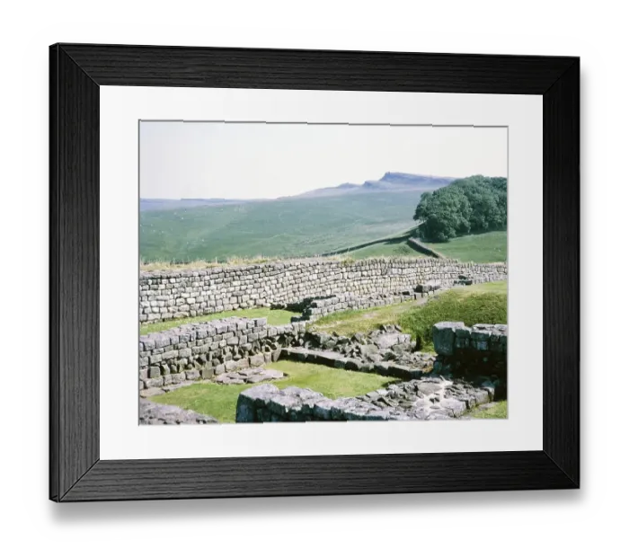 Framed Print : Visit of the Archaeological Society to Hadrian's Wall, Northumberland, England, United Kingdom View to the east from the tower of the Roman fort Housesteads 36b 1969