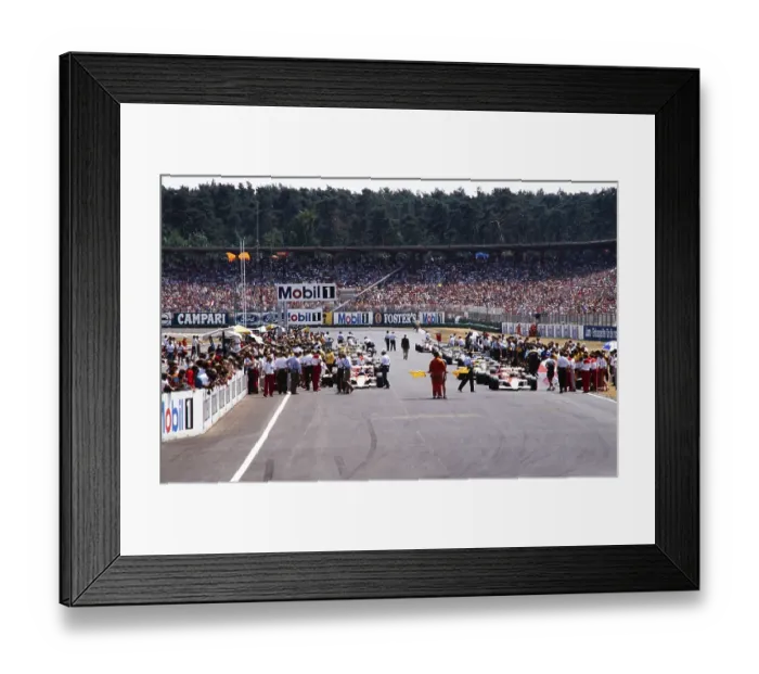 Framed Print : Formula 1 starting grid for the German Grand Prix on the Hockenheimring race track on 29 July 1990