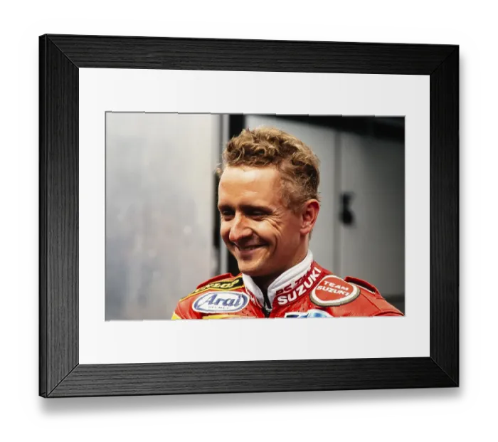 Framed Print : Portrait Kevin Schwantz USA, Team Lucky Strike, Motorcycle World Championship 1990, Grand Prix (GP) of Germany at the Hockenheimring on 27 May 1990, Germany, Europe Framed Print : Portrait Kevin Schwantz USA, Team Lucky Strike, Motorcycle World Championship 1990, Grand Prix (GP) of Germany at the Hockenheimring on 27 May 1990, Germany, Europe