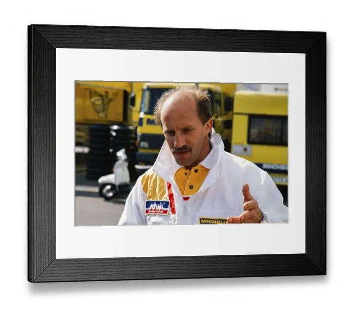 Framed Print : Portrait Reinhold Roth (DEU), HB Racing Team of Dieter Stappert, Motorcycle World Championship 1990, Grand Prix (GP) of Germany at the Hockenheimring on 26 May 1990, Germany, Europe