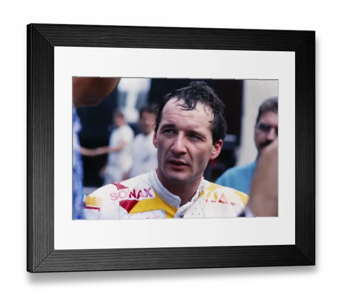 Framed Print : Racer Helmut Bradl (DEU), portrait, HB Racing Team of Dieter Stappert, Honda NSR 250cc, Motorcycle World Championship 1991, Grand Prix (GP) of Germany at the Hockenheimring on 26 May 1991, Germany, Europe Framed Print : Racer Helmut Bradl (DEU), portrait, HB Racing Team of Dieter Stappert, Honda NSR 250cc, Motorcycle World Championship 1991, Grand Prix (GP) of Germany at the Hockenheimring on 26 May 1991, Germany, Europe