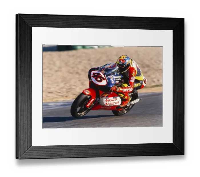 Framed Print : World Champion Valentino Rossi (ITA), #46 Aprilia RS 250 ccm, Motorcycle World Championship 1998, Italy, Europe