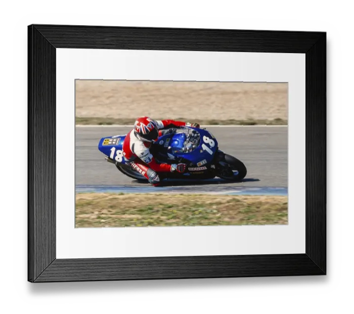 Framed Print : Motorsport, Marcus Ober (DEU), Honda 500 cc, Motorcycle World Championship 1999, Germany, Europe