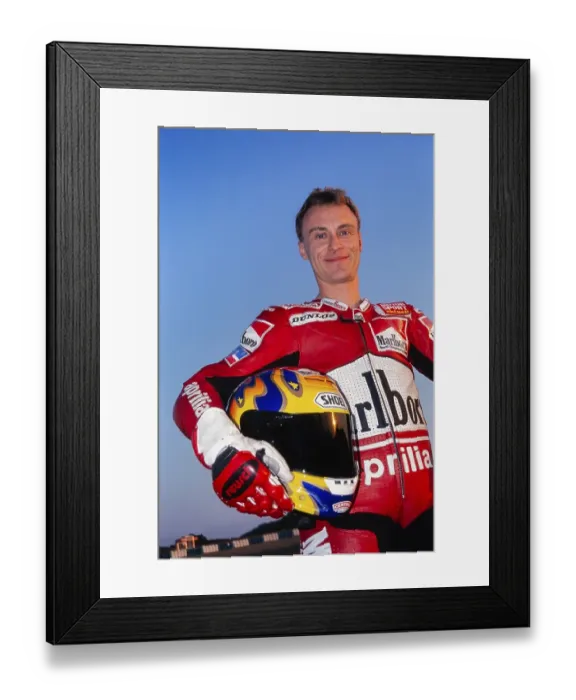 Framed Print : Racer Ralf Waldmann (DEU), portrait, Aprilia 250 ccm, Motorcycle World Championship 1999, Germany, Europe Framed Print : Racer Ralf Waldmann (DEU), portrait, Aprilia 250 ccm, Motorcycle World Championship 1999, Germany, Europe