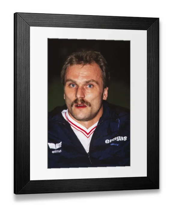 Framed Print : Handball, Bundesliga, Norbert Liekenbrock, player for TUSEM Essen in January 1990, Germany, Europe