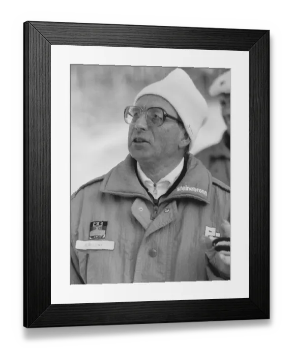 Framed Print : World Cup, Ski Jumping, Ewald Roscher, portrait, Coach of the German Ski Association, 1991, Germany, Europe