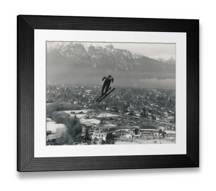 Framed Print : World Cup, ski jumping, panorama, houses, mountains, New Year's ski jumping in Garmisch-Partenkirchen, 1992, Germany, Europe Framed Print : World Cup, ski jumping, panorama, houses, mountains, New Year's ski jumping in Garmisch-Partenkirchen, 1992, Germany, Europe