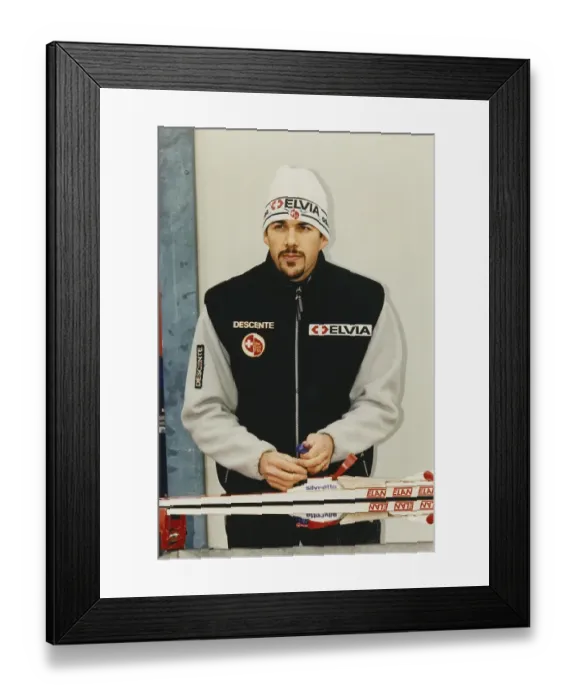 Framed Print : World Cup, ski jumping, portrait of ski jumper Bruno Reuteler (CH) in 1997, Germany, Europe Framed Print : World Cup, ski jumping, portrait of ski jumper Bruno Reuteler (CH) in 1997, Germany, Europe