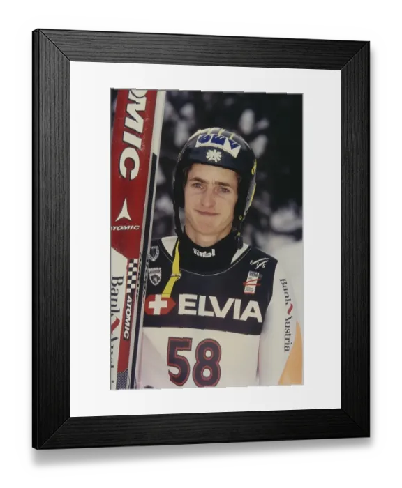 Framed Print : World Cup, ski jumping, portrait of ski jumper Wolfgang Loitzl Austria in 1998, Germany, Europe