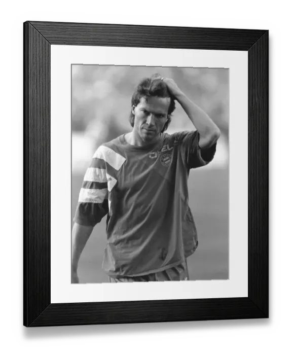 Framed Print : Football, Bundesliga, player Lothar Matthaeus, FC Bayern Munich in August 1993, Germany, Europe