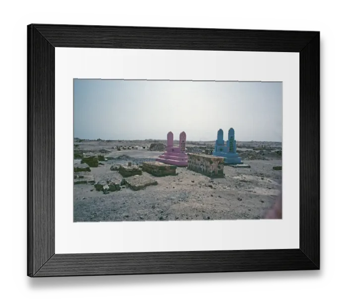 Framed Print : Cemetery of notables, Mecca pilgrims lie in blue and green graves, Deir ez-Zor, Syria, May 1987, vintage, retro, old, historical, Asia Framed Print : Cemetery of notables, Mecca pilgrims lie in blue and green graves, Deir ez-Zor, Syria, May 1987, vintage, retro, old, historical, Asia