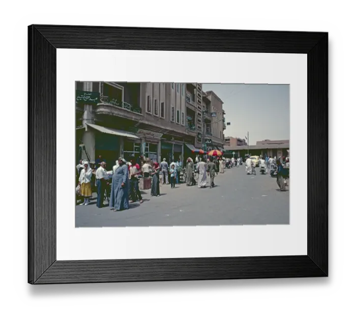 Framed Print : Bedouin market, Deir ez-Zor, Syria, May 1987, vintage, retro, old, historical, Asia