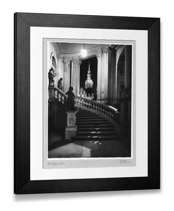 Framed Print : Zwinger, staircase with putti at the carillon pavilion, view to the Hausmannsturm, Dresden in front of the destruction, photo cycle STADT AM STROM, DRITTE FOLGE, by Friedrich Luening (1901-1952), Saxony, Germany, Europe Framed Print : Zwinger, staircase with putti at the carillon pavilion, view to the Hausmannsturm, Dresden in front of the destruction, photo cycle STADT AM STROM, DRITTE FOLGE, by Friedrich Luening (1901-1952), Saxony, Germany, Europe