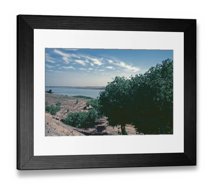 Framed Print : Euphrates with island in the middle of the river near Deir-ez-Zor, Deir as-Sur, Syria, May 1987, vintage, retro, old, historical, Asia
